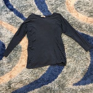 Romy blue and black striped top